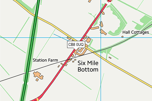 CB8 0UQ map - OS VectorMap District (Ordnance Survey)