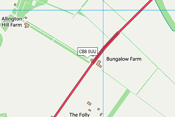 CB8 0UU map - OS VectorMap District (Ordnance Survey)