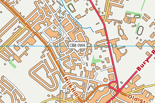 CB8 0WA map - OS VectorMap District (Ordnance Survey)