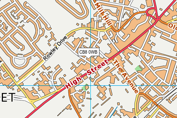CB8 0WB map - OS VectorMap District (Ordnance Survey)