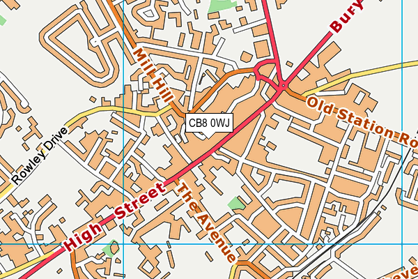 CB8 0WJ map - OS VectorMap District (Ordnance Survey)