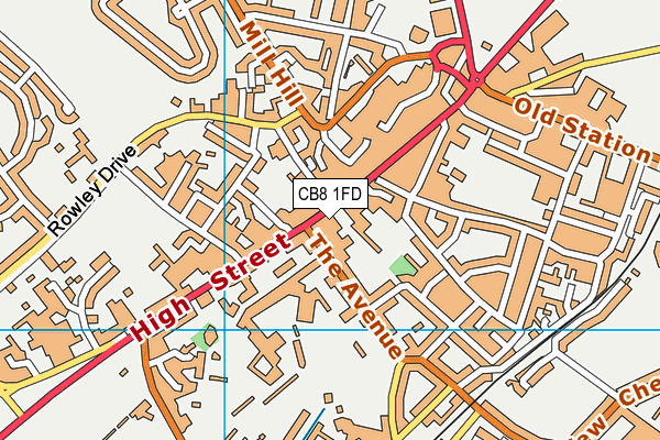 CB8 1FD map - OS VectorMap District (Ordnance Survey)