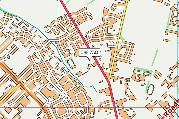 CB8 7AQ map - OS VectorMap District (Ordnance Survey)