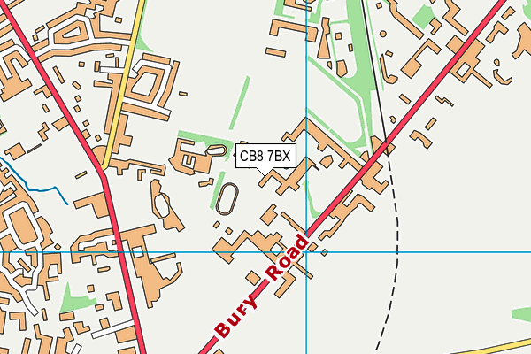 CB8 7BX map - OS VectorMap District (Ordnance Survey)