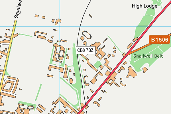 CB8 7BZ map - OS VectorMap District (Ordnance Survey)