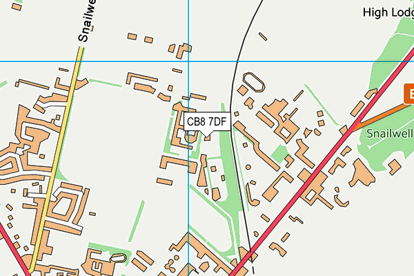 CB8 7DF map - OS VectorMap District (Ordnance Survey)