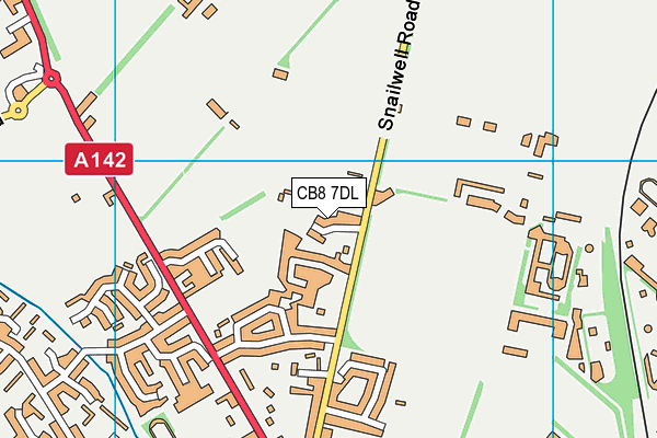 CB8 7DL map - OS VectorMap District (Ordnance Survey)