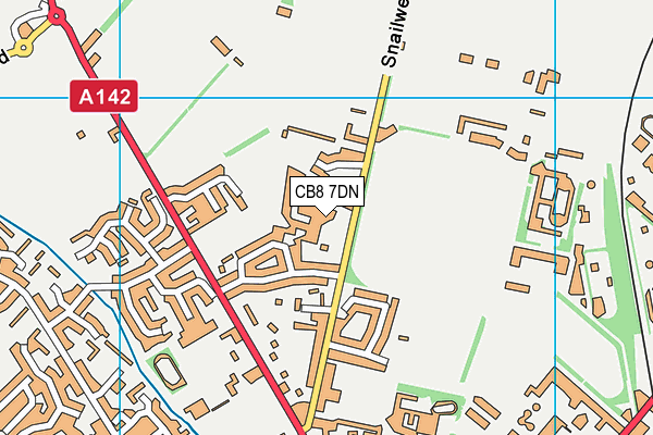 CB8 7DN map - OS VectorMap District (Ordnance Survey)