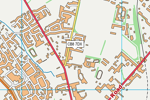 CB8 7DX map - OS VectorMap District (Ordnance Survey)