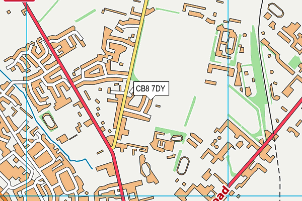 CB8 7DY map - OS VectorMap District (Ordnance Survey)