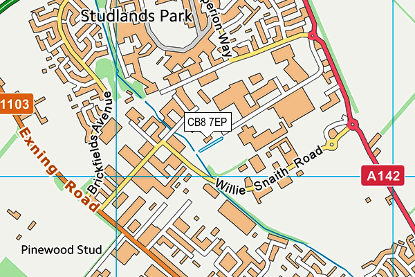 CB8 7EP map - OS VectorMap District (Ordnance Survey)