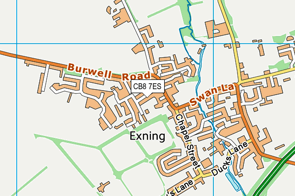 CB8 7ES map - OS VectorMap District (Ordnance Survey)