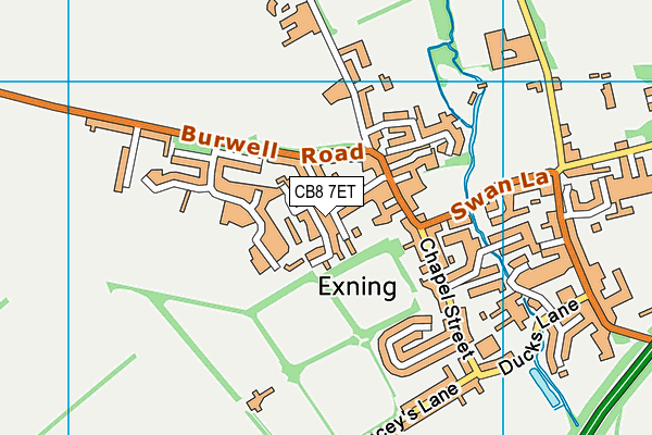 CB8 7ET map - OS VectorMap District (Ordnance Survey)