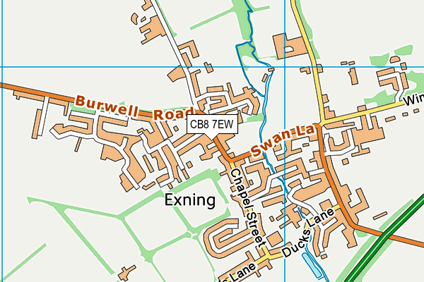 Exning Primary School map (CB8 7EW) - OS VectorMap District (Ordnance Survey)