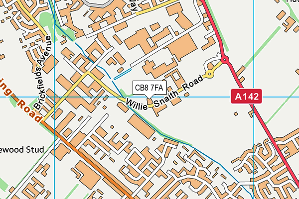 CB8 7FA map - OS VectorMap District (Ordnance Survey)