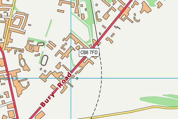 CB8 7FD map - OS VectorMap District (Ordnance Survey)