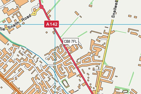 CB8 7FL map - OS VectorMap District (Ordnance Survey)