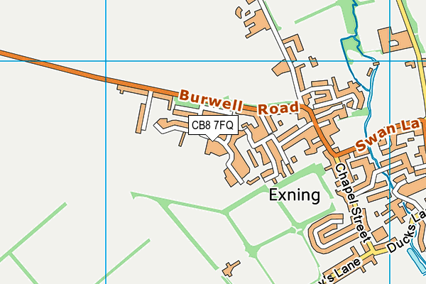 CB8 7FQ map - OS VectorMap District (Ordnance Survey)