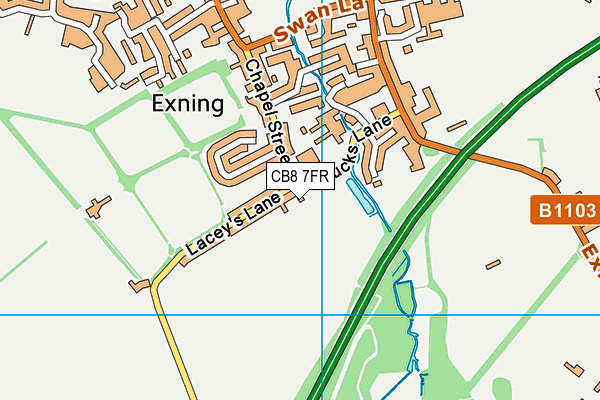 CB8 7FR map - OS VectorMap District (Ordnance Survey)