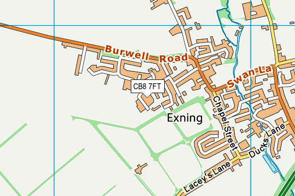 CB8 7FT map - OS VectorMap District (Ordnance Survey)