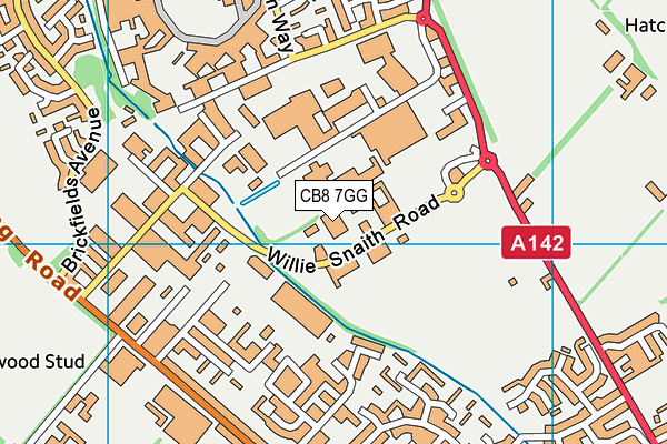 CB8 7GG map - OS VectorMap District (Ordnance Survey)