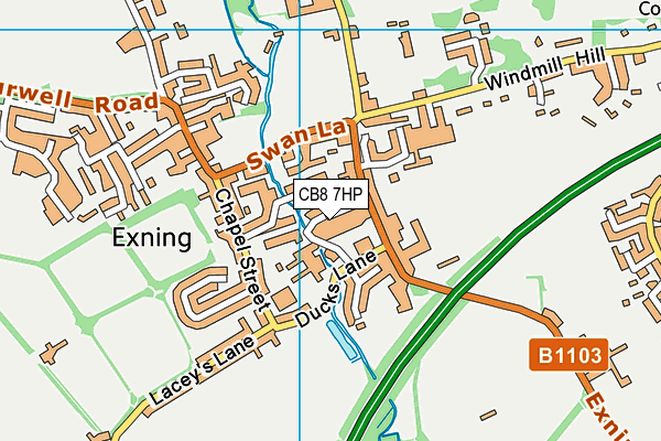 CB8 7HP map - OS VectorMap District (Ordnance Survey)