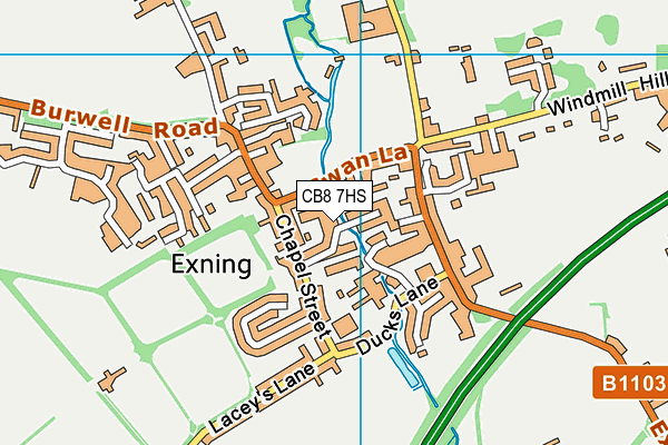 CB8 7HS map - OS VectorMap District (Ordnance Survey)