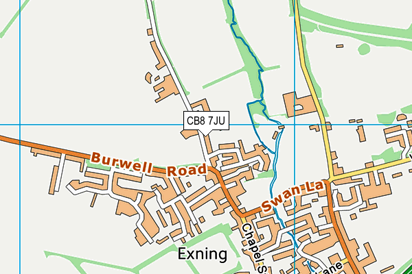 CB8 7JU map - OS VectorMap District (Ordnance Survey)