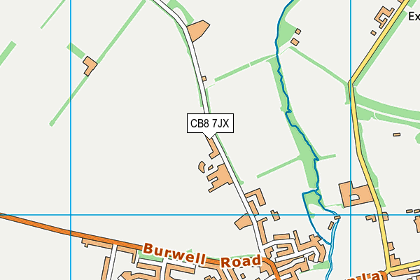 CB8 7JX map - OS VectorMap District (Ordnance Survey)