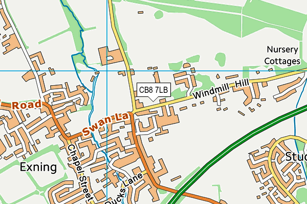 CB8 7LB map - OS VectorMap District (Ordnance Survey)