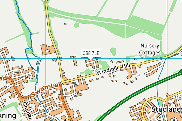 CB8 7LE map - OS VectorMap District (Ordnance Survey)