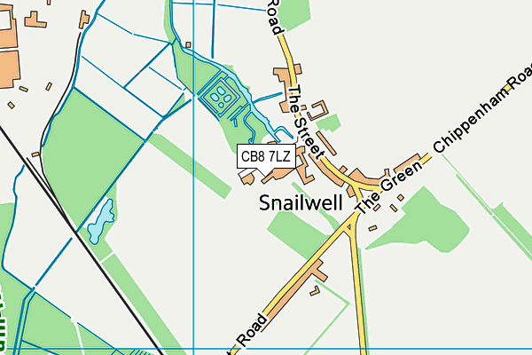 CB8 7LZ map - OS VectorMap District (Ordnance Survey)