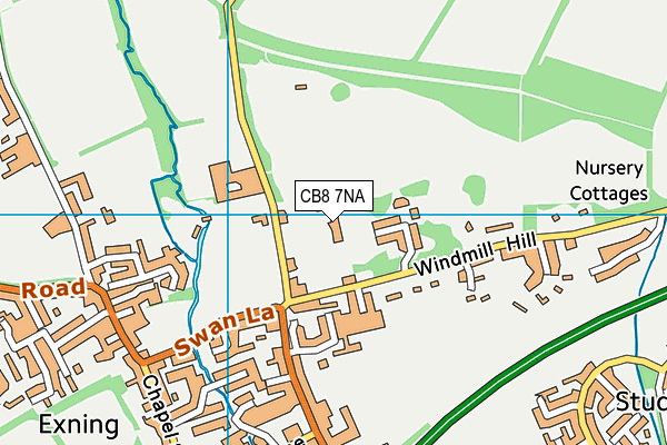 CB8 7NA map - OS VectorMap District (Ordnance Survey)