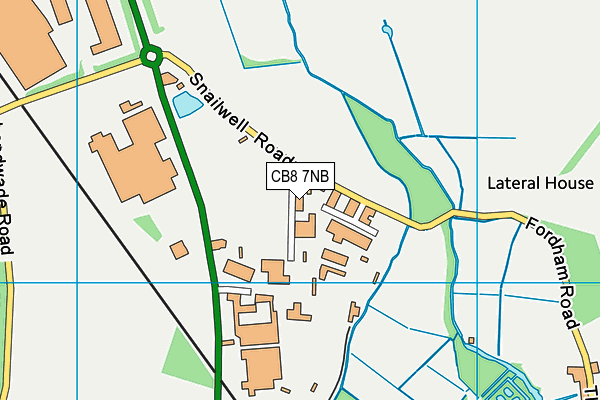 CB8 7NB map - OS VectorMap District (Ordnance Survey)