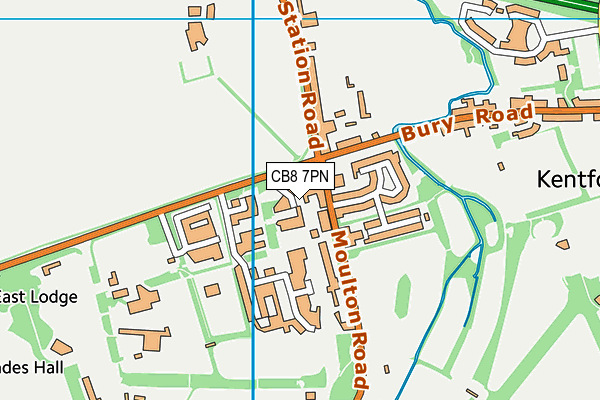 CB8 7PN map - OS VectorMap District (Ordnance Survey)