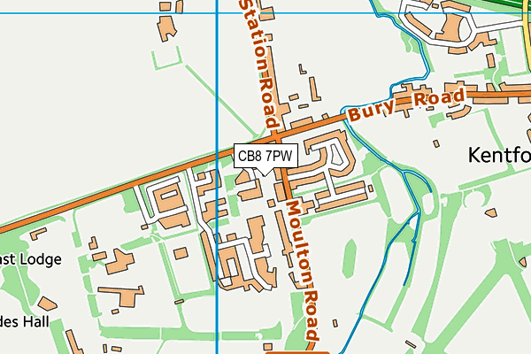 CB8 7PW map - OS VectorMap District (Ordnance Survey)