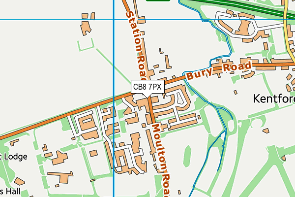 CB8 7PX map - OS VectorMap District (Ordnance Survey)