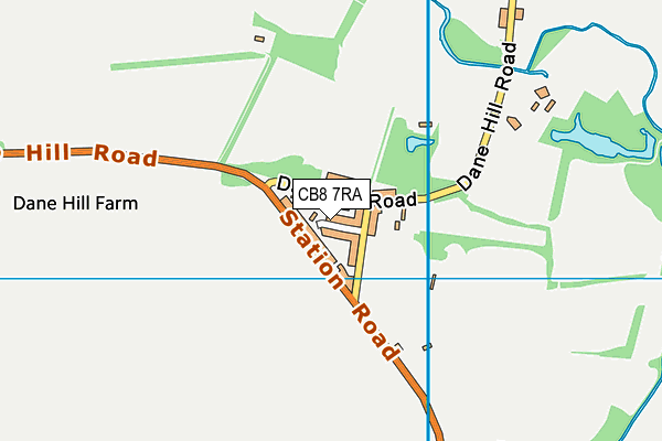 CB8 7RA map - OS VectorMap District (Ordnance Survey)