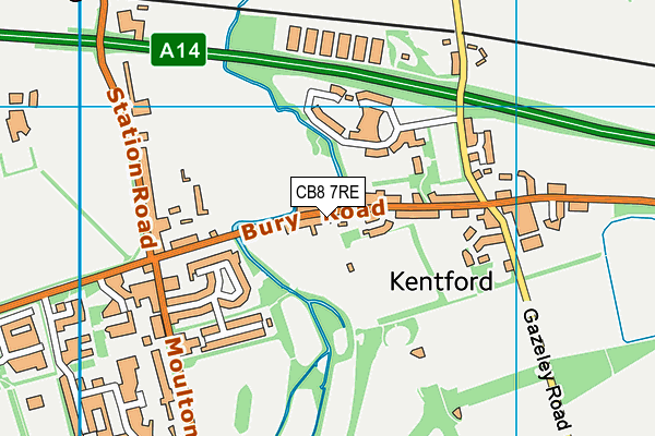 CB8 7RE map - OS VectorMap District (Ordnance Survey)