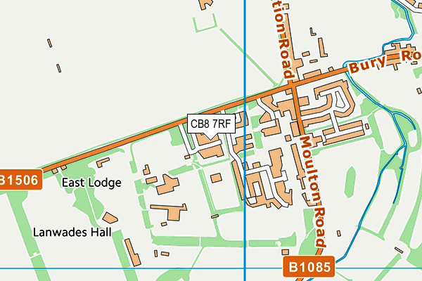 CB8 7RF map - OS VectorMap District (Ordnance Survey)