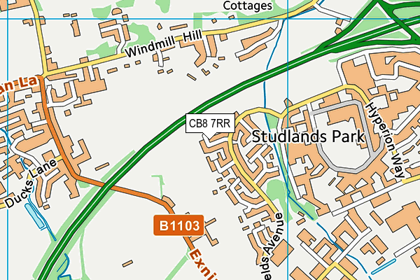 CB8 7RR map - OS VectorMap District (Ordnance Survey)