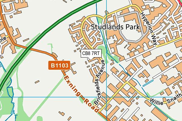 CB8 7RT map - OS VectorMap District (Ordnance Survey)