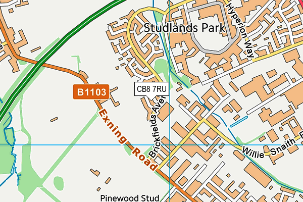 CB8 7RU map - OS VectorMap District (Ordnance Survey)