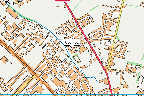CB8 7SE map - OS VectorMap District (Ordnance Survey)