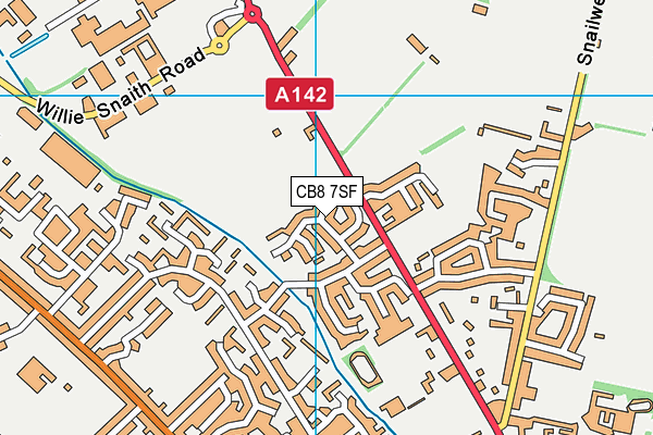 CB8 7SF map - OS VectorMap District (Ordnance Survey)