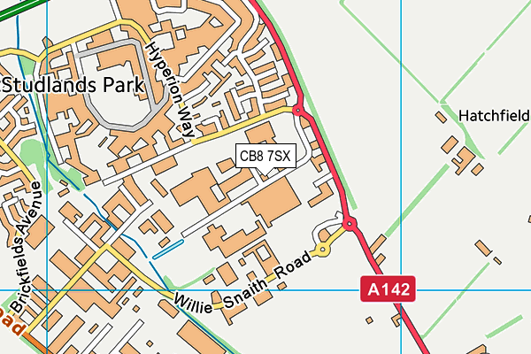 CB8 7SX map - OS VectorMap District (Ordnance Survey)