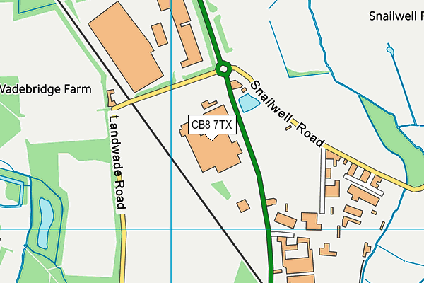 CB8 7TX map - OS VectorMap District (Ordnance Survey)