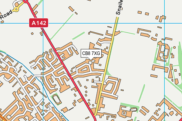 CB8 7XG map - OS VectorMap District (Ordnance Survey)