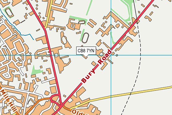 CB8 7YN map - OS VectorMap District (Ordnance Survey)