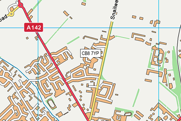 CB8 7YP map - OS VectorMap District (Ordnance Survey)